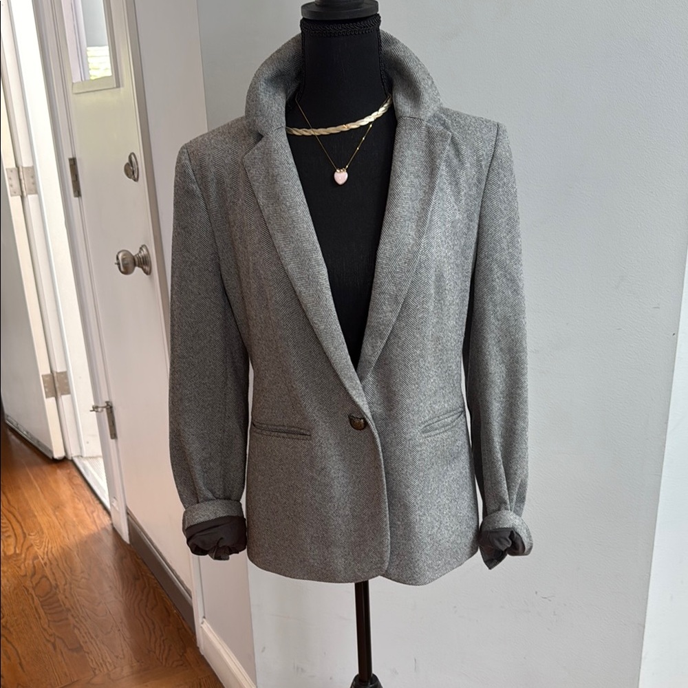 LOFT Gray Blazer Tailored Professional Fit